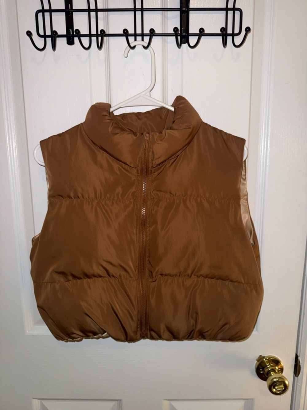 SHEIN Satin-Look Jacket in Warm Beige